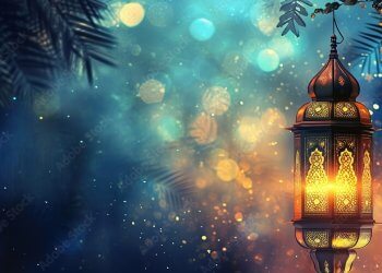 arabic lantern of ramadan celebration background