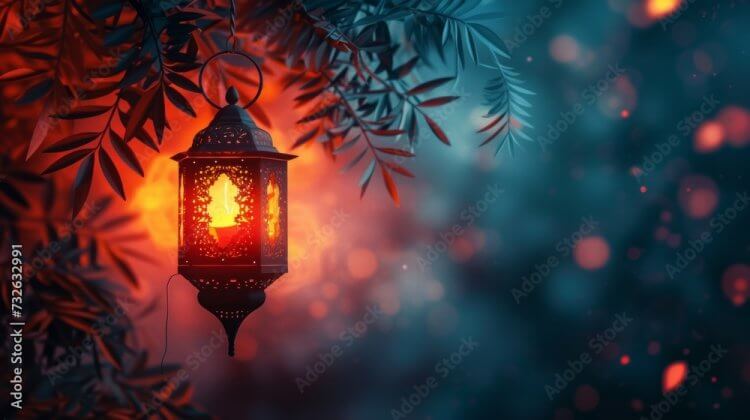 Minimalist Islamic Ramadan lantern background