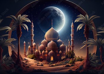 ramadan of celebration background. generative ai