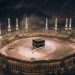 Landscape of the Kaaba in Mecca, generative ai